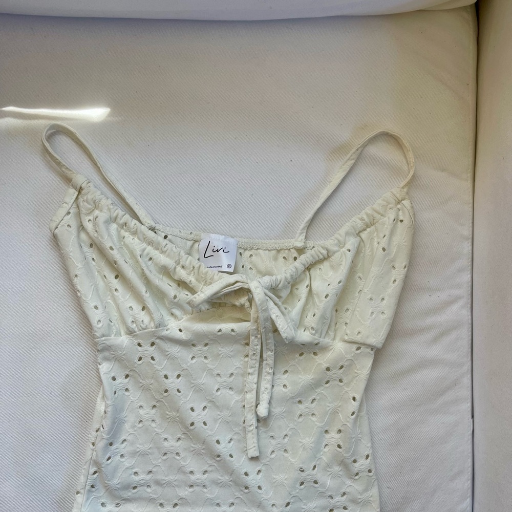 Eyelet Tie-Front Top